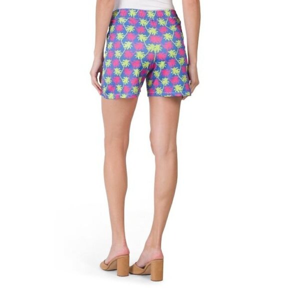 Vibrant Colorful Novelty Palm Tree Tropical Skylar Shorts Women Size M - Picture 2 of 6